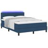 vidaXL Boxspringbett mit Matratze mit LED Blau 140 x 200 cm Stoff