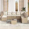vidaXL Gartensofa-set mit Kissen 8 pcs Beige und Creme Poly-Rattan