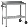 vidaXL Umtopftisch mit R&auml;dern Silber 96 x 50 x 89 cm Verzinkter Stahl