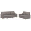 vidaXL 2-tlg. Sofagarnitur mit Kissen Taupe Stoff