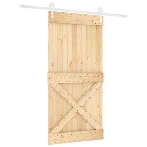 vidaXL Schiebet&uuml;r 100 x 210 cm Massivkiefer (Unbehandelt)