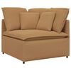 vidaXL Modulares Sofa mit Kissen Stoff in Lammwolloptik Beige