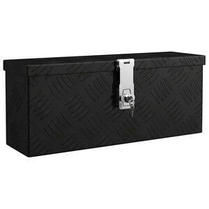 vidaXL Aufbewahrungsbox Schwarz 50x15x20,5 cm Aluminium