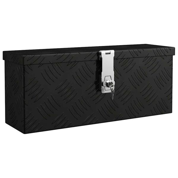 vidaXL Aufbewahrungsbox Schwarz 50x15x20,5 cm Aluminium