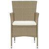 vidaXL 5-tlg. Garten-Essgruppe mit Kissen Poly Rattan Beige