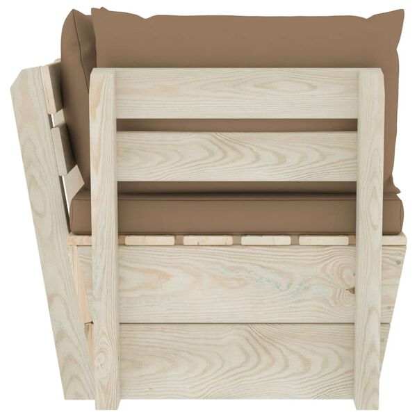 vidaXL Garten-Paletten-Ecksofa mit Kissen Imprägniertes Fichtenholz