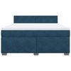 vidaXL Boxspringbett mit Matratze Blau 180x200 cm Samt