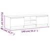 vidaXL TV-Schrank mit LED-Leuchten Braun Eichen-Optik 140x40x35,5 cm