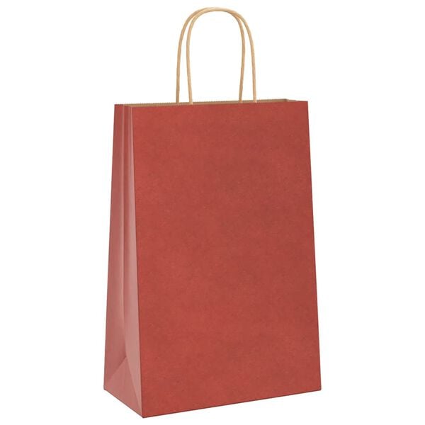 vidaXL Papiertragetaschen 250 Stk. mit Henkeln Rot 21x11x31 cm