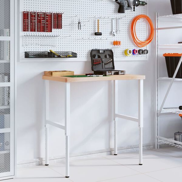 vidaXL Werkbank 100x(55-60)x(73-99,5) cm Massivholz Buche