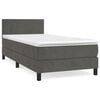 vidaXL Boxspringbett mit Matratze Dunkelgrau 80x200 cm Samt