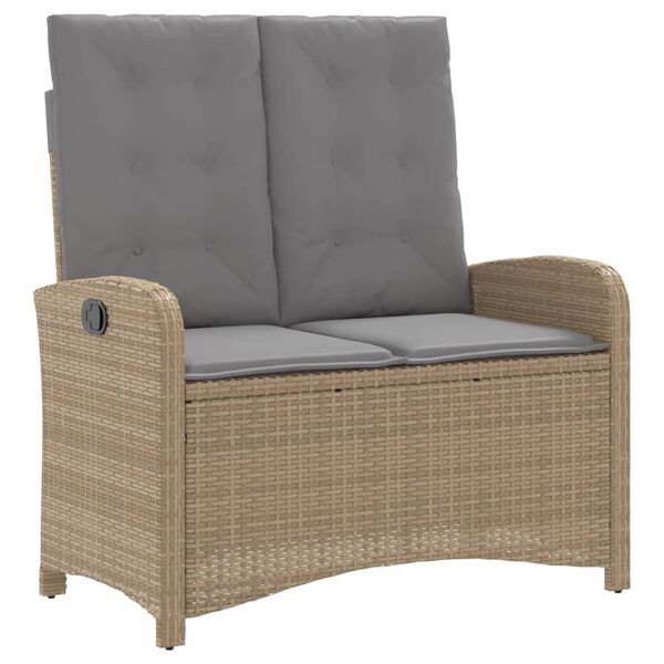 vidaXL 2-tlg. Garten-Essgruppe mit Kissen Beige Poly Rattan