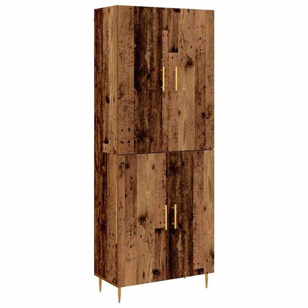 vidaXL Highboard Wandmontiert Altholz 69,5 x 34 x 180 cm Holzwerkstoff