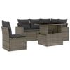 vidaXL 6-tlg. Garten-Sofagarnitur mit Kissen Grau Poly Rattan