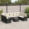 vidaXL Gartensofa-set mit Speicher 10 pcs Braun Poly-Rattan