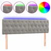 vidaXL LED Kopfteil Hellgrau 144x7x78/88 cm Samt