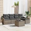 vidaXL Sofa Set mit Kissen mit Speicher 6 pcs Hellgrau Poly-Rattan