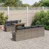 vidaXL Garten-Sofa-Set mit Speicher 8 pcs Grau Poly Rattan