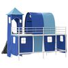 vidaXL Kinderloftbett Wei&szlig; und Blau 74,5 x 190 cm Metall
