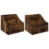 vidaXL LP Plattenbox 2 stk. R&auml;uchereiche 37 x 33 x 32 cm Holzwerkstoff