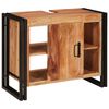 vidaXL Waschbeckenunterschrank mit Tür Massivholz Akazie und Eisen