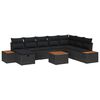 vidaXL Gartensofa-set 9 Stk. Schwarz Poly-Rattan