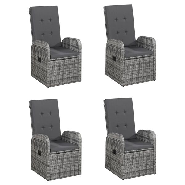 vidaXL 5-tlg. Garten-Essgruppe Grau