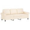 vidaXL 3-Sitzer-Sofa mit Kissen Creme 180 cm Samt