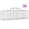 vidaXL Gabionen mit Hochbogen 6 Stk. 200x50x60/80 cm Verzinktes Eisen