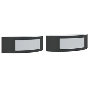 vidaXL Au&szlig;enwandleuchten 2 Stk. Schwarz Edelstahl