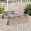 vidaXL Garten-Sofa-Set mit Kissen 8 pcs Beige, Grau 55 x 55 x 37 cm