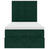 vidaXL Ottoman-Bett mit Matratzen & LEDs Dunkelgr&uuml;n 80x200 cm Samt