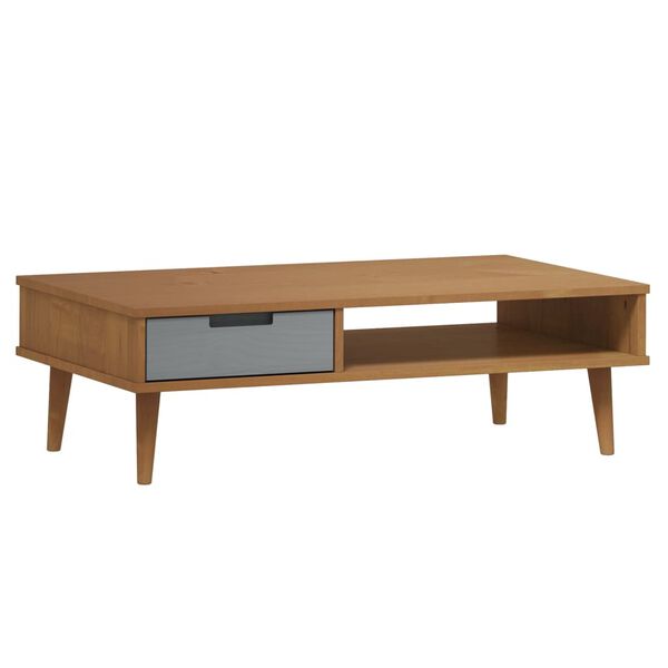vidaXL Couchtisch MOLDE Braun 100x55x31 cm Massivholz Kiefer