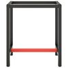 vidaXL Werkbankgestell Mattschwarz und Mattrot 70x50x79 cm Metall