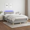 vidaXL Boxspringbett mit Matratze & LED Hellgrau 120x190 cm Stoff