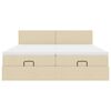 vidaXL Ottoman-Bett mit Matratzen & LEDs Creme 180x200 cm Stoff