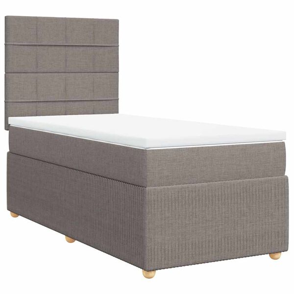 vidaXL Boxspringbett mit Matratze Taupe 80x200 cm Stoff