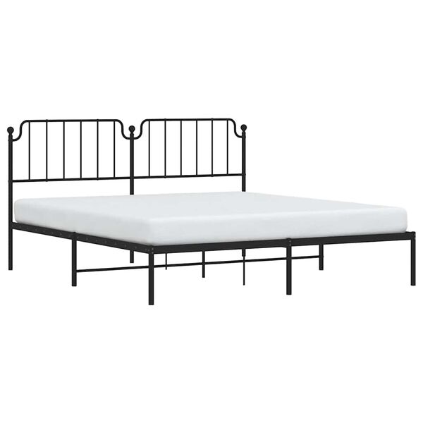 vidaXL Bettgestell mit Kopfteil Metall Schwarz 183x213 cm