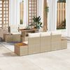 vidaXL Garten-Sofa-Set mit Speicher 6 pcs Beige Poly Rattan