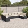 vidaXL Sofa Set mit Kissen 10 pcs Schwarz Polyrattan