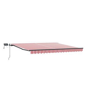 vidaXL Ausziehbare Markise Rot und Wei&szlig; 450 x 300 cm