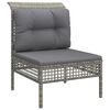 vidaXL 7-tlg. Garten-Lounge-Set mit Kissen Grau Poly Rattan
