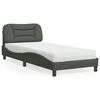 vidaXL Bett mit Matratze "Hvar" Dunkelgrau 80x200 cm Stoff