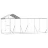 vidaXL Outdoor-Hundezwinger mit Dach Silber 6x2x2,5 m Verzinkter Stahl