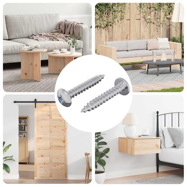 vidaXL Selbstschneidender Nagel 2 pcs Zink-beschichtet 4 x 25 mm Stahl