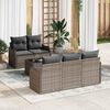 vidaXL Garten-Sofa-Set 6 pcs Grau Poly-Rattan und Stahl und Glas