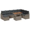 vidaXL Garten-Sofa-Set mit Kissen mit Speicher 9 pcs Grau