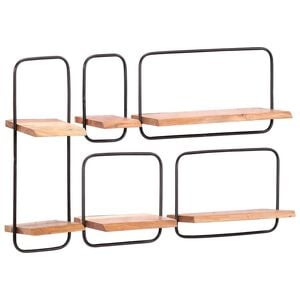 vidaXL Wandregale 5 Stk. Massivholz Akazie