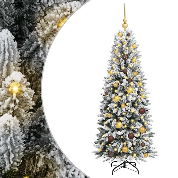 vidaXL K&uuml;nstlicher Weihnachtsbaum mit 150 LEDs mit St&auml;nder Wei&szlig; 150 cm