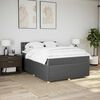 vidaXL Boxspringbett mit Matratze Dunkelgrau 160x200 cm Stoff